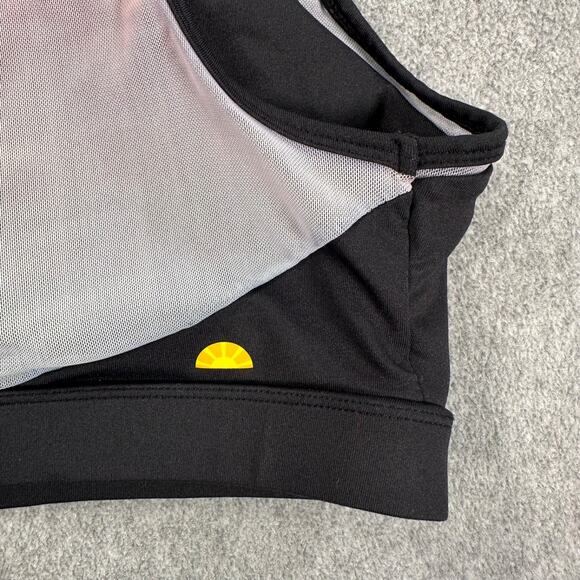 C&C California Racerback Sports Bra Women's Large Black Pink Mesh Stripe Active - Picture 7 of 7